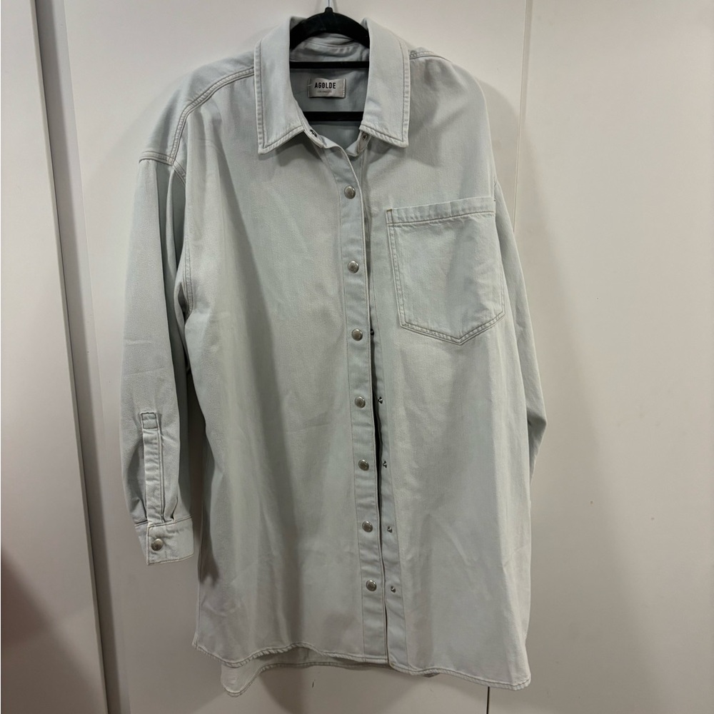 Agolde Mazie Denim Shirt Dress - Picture 6 of 12